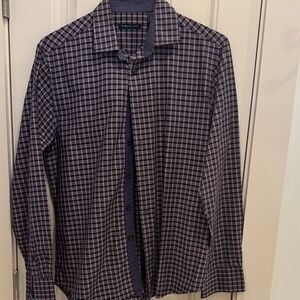 Purple and Black Check Dress Shirt